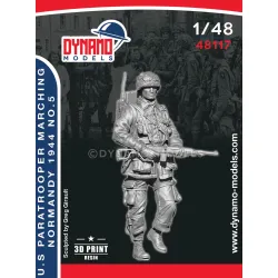 Dynamo Models 48117 1/48 Us Paratrooper Radio Marching Normandy 1944 3d Printed Resin Kit