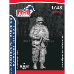 Dynamo Models 48118 1/48 Us Paratrooper Smg Marching Normandy 1944 3d Resin Kit
