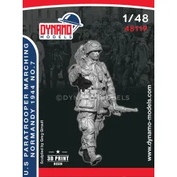 Dynamo Models 48119 1/48 Us Paratrooper Mg Marching Normandy 1944 3d Resin Kit