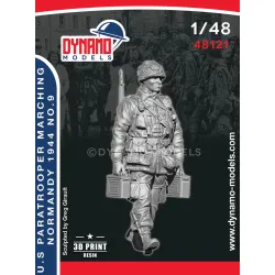 Dynamo Models 48121 1/48 Us Paratrooper Mg Loader Marching Normandy 1944 3d Resin Kit