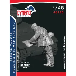 Dynamo Models 48125 1/48 French 1940s Tanker Checking The Map 3d Printed Resin Kit