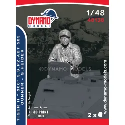 Dynamo Models 48138 1/48 Tiger Ii 300 S.pz.abt 503 Gunner G.heider 3d Printed Resin Kit