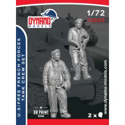 Dynamo Models 72055 1/72 U.s/Free French Forces Tank Crew 3d Printed Resin Kit
