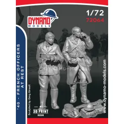 Dynamo Models 72064 1/72 1940 French Officers At Rest Set 3d Printed Resin Kit