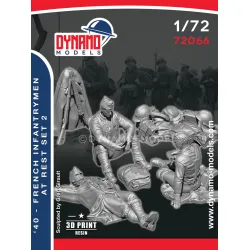 Dynamo Models 72066 1/72 1940 French Infantrymen At Rest 3d Printed Resin Kit