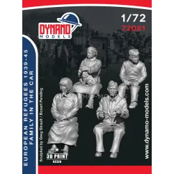 Dynamo Models 72081 1/72 Civilian Refugee Family In The Car 3d Printed Resin Kit