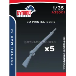 Dynamo Models A35001 1/35 Dummy Kit Set Of 5 Guns Mas 36 3d Printed Kit Replica