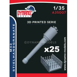 Dynamo Models A35007 1/35 Dummy Set Of 25 M43 Stielhandgranate Replica 3d Print
