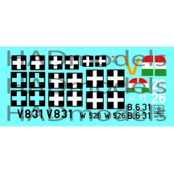 Had Models 48187 1/48 Decal For Fw 190 F-8 Bf 109 G-6 Ju-87 D-5 V8 31 B6 31 Evi W 526