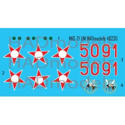 Had Models 48235 1/48 Decal For Mig-21 Um Hunaf 5091 Dongo Squadron Accesories