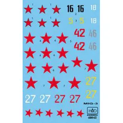 Had Models 72042 1/72 Decal For Mig-3 Silver 46 White 18 Black 16 Red 42 Red 27
