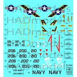 Had Models 72216 1/72 Decal For F-14a Jolly Rogers / Uss Nimitz Accessories Kit