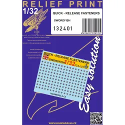 Hgw 132401 1/32 Quick-release Fasteners For Fairey Swordfish