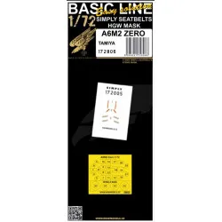 Hgw 172806 1/72 Seatbelts For A6m2 Zero Basic Line Masks For Tamiya