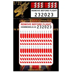 Hgw 232023 1/32 Remove Before Flight Uk Easy Belts Both Sides Printed