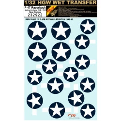 Hgw 232922 1/32 Decal For P-47 National Insigna 1942-1943 Wet Transfer