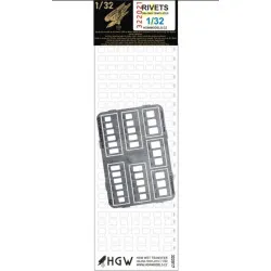 Hgw 322021 1/32 Positive Rivets Oblong Templates Plus Accessories For Aircraft