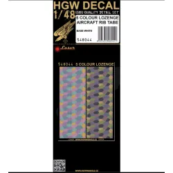 Hgw 548044 1/48 5 Colour Lozenge - Aircraft Rib Tapes Accessories Kit