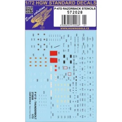 Hgw 572028 1/72 Decal For P-47d Stencils Accessories For Aircraft