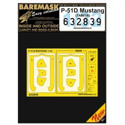 Hgw 632839 1/32 Masks For P-51d Mustang For Tamiya