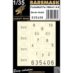 Hgw 635406 1/35 Focke Wulf Fw190a-6 / A-8 Masks Designed For Border Model