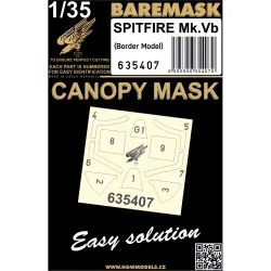 Hgw 635407 1/35 Spitfire Mk.v Canopy Mask Designed For Border Model