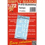Hgw 772004 1/72 P-47d Bubbletop - Simply Masks Designed For Tamiya Kit
