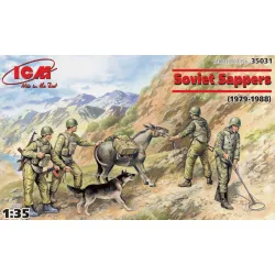 Icm 35031 1/35 Soviet Sappers 3 Soldiers 1 Sapper Donkey Figure Dog