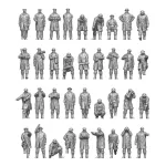 Ion Models R144-002 1/144 Royal Navy Rough Weather I 3d Printed Resin 36 Figures