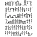 Ion Models U350-004 1/350 Modern Us Navy Carrier Personnel And Pilots 3d Printed Resin 72 Figures