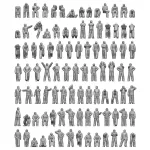 Ion Models U700-002 1/700 Us Navy Carrier Personel And Pilots 3d Resin 97 Figures