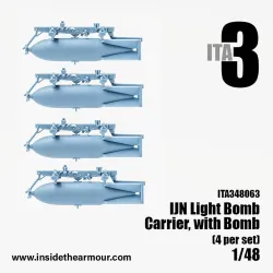 Inside The Armor Ita348063 1/48 Ijn Light Bomb Racks With Attached Bombs X4 Suitable For All D3a1, D3a2 Vals And A6m Zero Kits