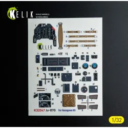 Kelik K32047 1/32 Ju-87g - Interior 3d Decals For Hasegawa Kit