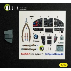 Kelik K32057 1/32 Ms-406c-1 - Interior 3d Decals For Special Hobby Kit