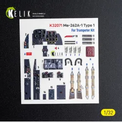 Kelik K32071 1/32 Me-262a-1 Type 1 Interior 3d Decals For Trumpeter Kit
