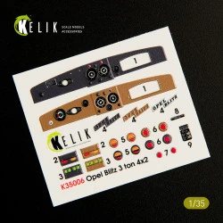 Kelik K35006 - 1/35 - Opel Blitz 3ton 4x2 interior 3D decals for Tamiya kit