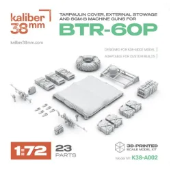 Kaliber38mm K38-a002 1/72 Tarpaulin Cover External Stowage And Sgm B Machine Guns For Btr-60p Details Set