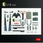 Kelik K48003 1/48 F-8j Crusader - Interior 3d Decals For Hasegawa Kit