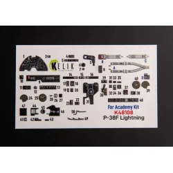 Kelik K48108 1/48 Lightning Interior 3d Decals For Academy Kit