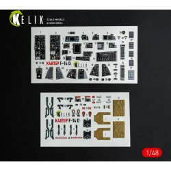 Kelik K48159 1/48 F-14d - Interior 3d Decals For Gwh Kit
