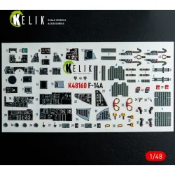 Kelik K48160 1/48 F-14a - Interior 3d Decals For Hasegawa Kit