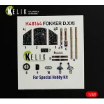 Kelik K48164 1/48 Fokker D Xxi - Interior 3d Decals For Special Hobby Kit