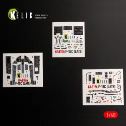 Kelik K48176 1/48 F-15c Late - Interior 3d Decals For Hasegawa