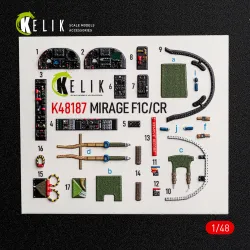 Kelik K48187 1/48 Mirage F1c/Cr - Interior 3d Decals For Italeri Kit