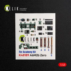 Kelik K48189 1/48 A6m2b Zero Interior 3d Decals For Academy