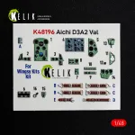Kelik K48196 1/48 Aichi D3a2 Val - Interior 3d Decals For Wingsy Kits