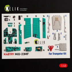 Kelik K48199 1/48 Mig-23mf Interior 3d Decals For Trumpeter