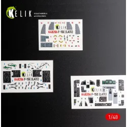 Kelik K48206 1/48 F-15e Late - Interior 3d Decals For Gwh Kit