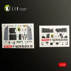 Kelik K48209 1/48 F-16cm - Interior 3d Decals For Gwh
