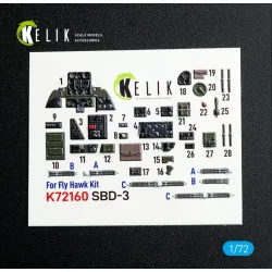 Kelik K72160 1/72 Sbd-3 Dauntless - Interior 3d Decals For Flyhawk Kit